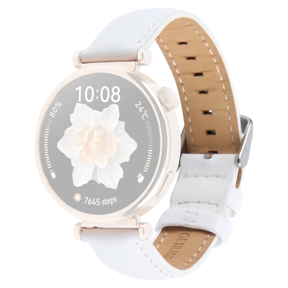 

Ремешок 18 мм для Garmin Venu 3S/Forerunner 265S/Forerunner 255S/Venu 2S/Vivomove 3S, ремешок для часов из коровьей кожи высшего слоя White