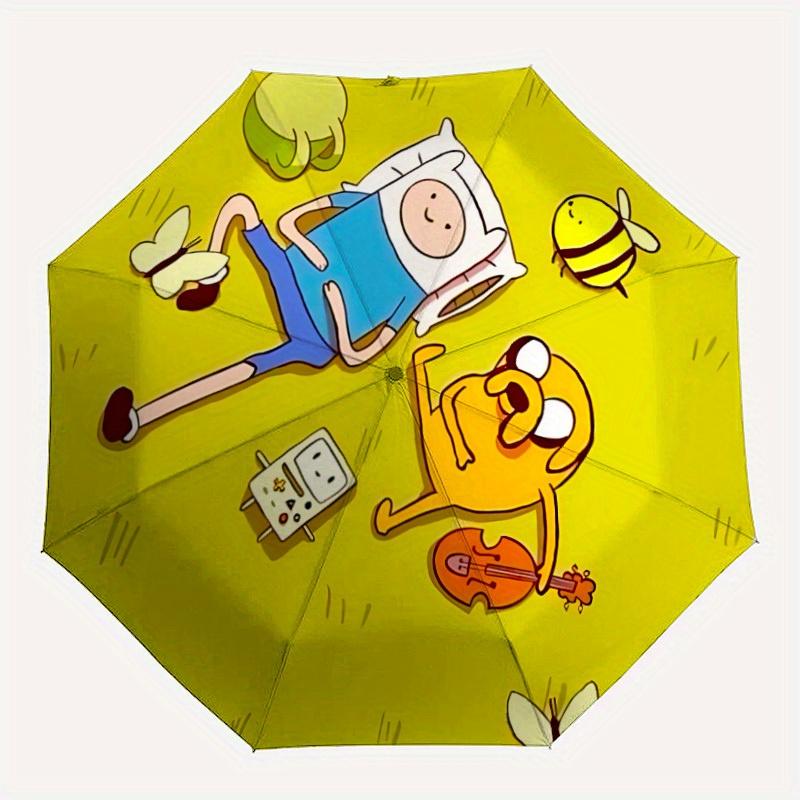 

Adventure Time Characters Automatic Open/Close Umbrella Compact Travel Umbrella, 8 Rib Heavy Duty Construction, Ideal Gift,