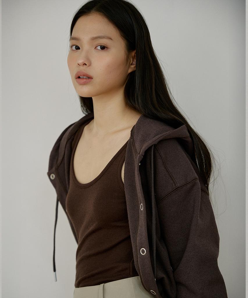 Aure Seoul Boucle Terry Hooded Jumper [Brown]