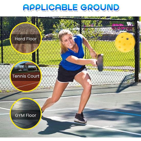 4Pcs 74MM 40-Holes Pickleball High Tournament Training PE Indoor Outdoor Bounce Visibility Pickleball Practice Ball