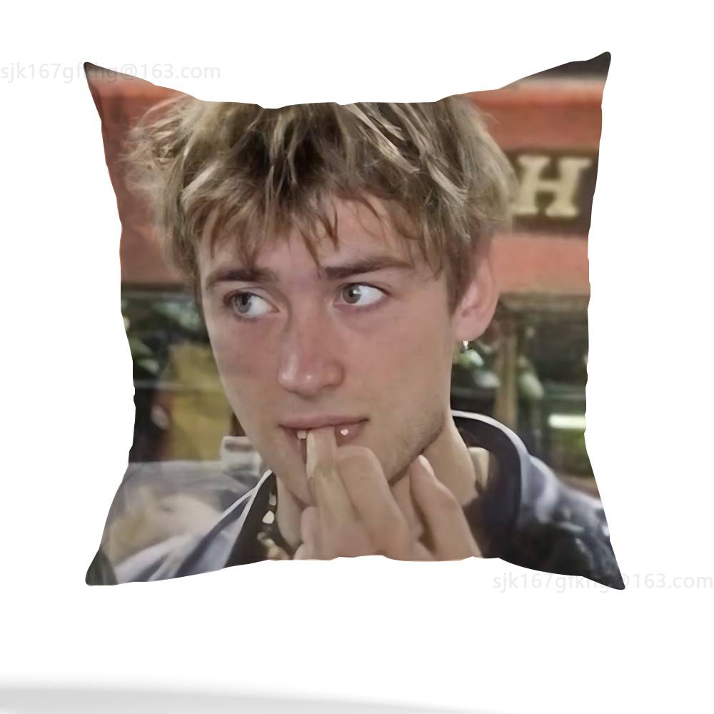 I Love D-Damon Albarn Pillow Case Square Double-Sided Printing Short Plush Sofa Cushion Cover Bedroom Bedside Pillow
