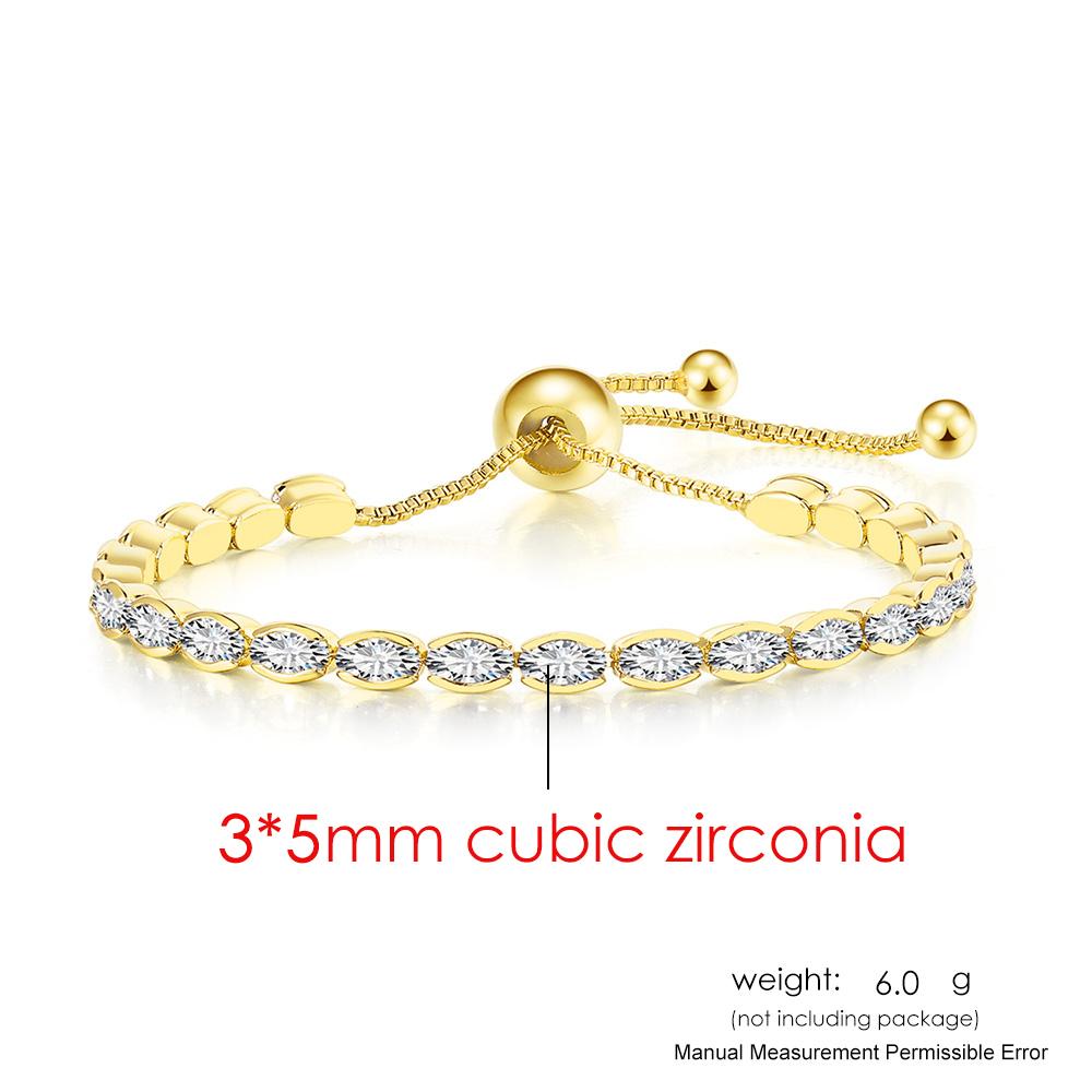 

Adjustable Oval Tennis Bracelet for Women Kpop Cubic Zirconia Gold Color Chain On Hand Simple Dainty Jewelry Trend 2024 H202