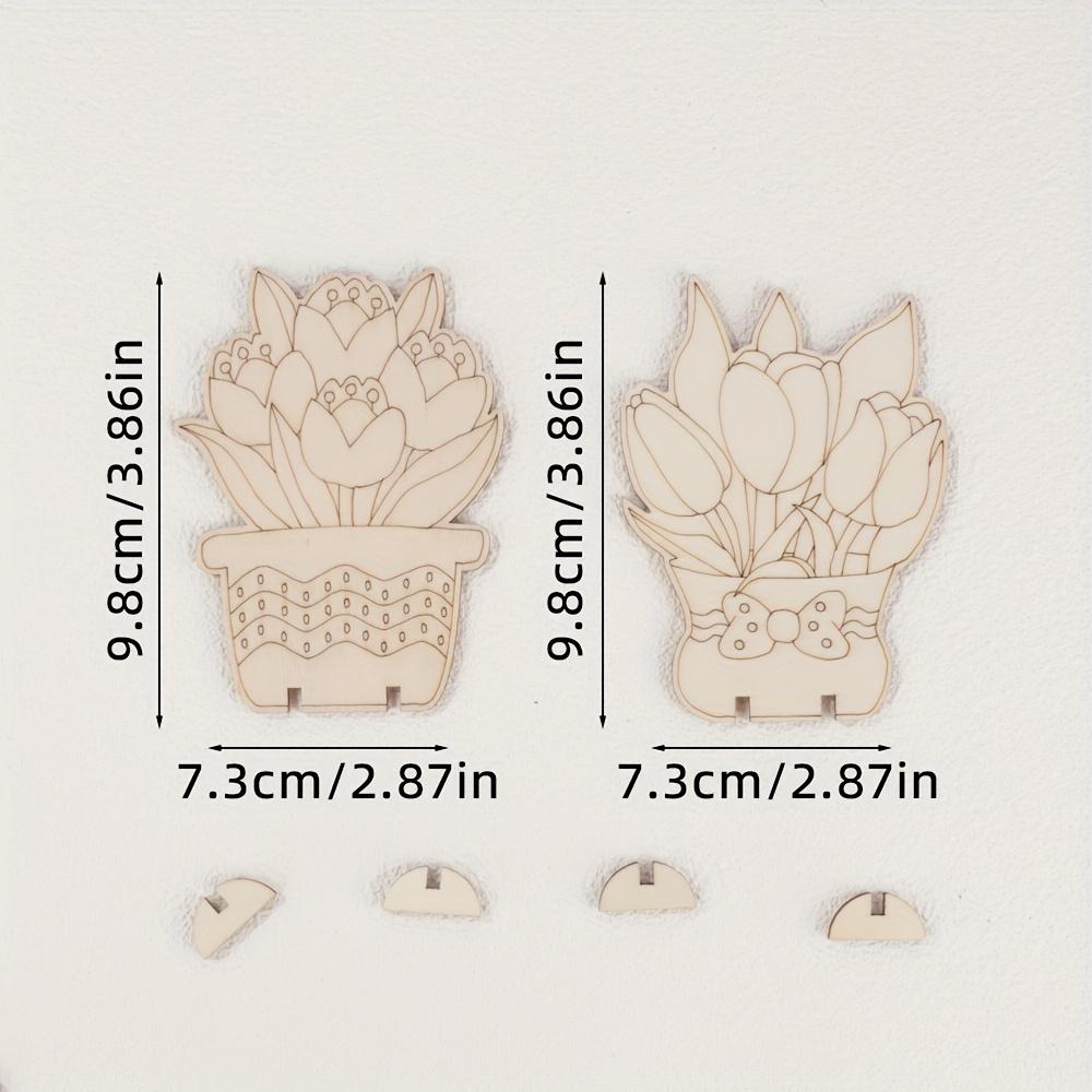 10pcs Unfinished Wooden Flower Crafts - Vintage Floral DIY Craft Kits for  Festival Decor - Artificial Wood Tabletop Decorations