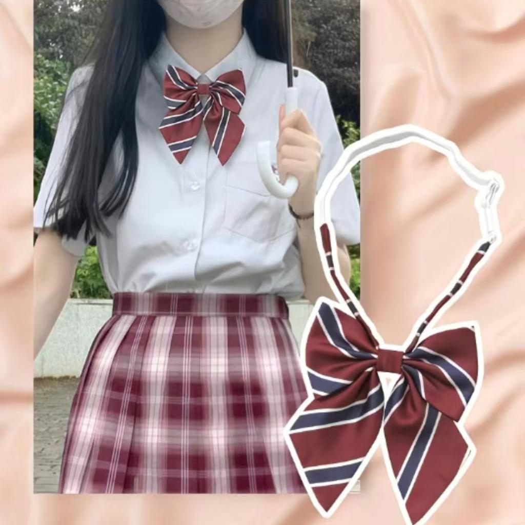 Fashion Short Striped Student Bow Tie Women's Shirt Bow Tie Bowties Casual Adjustable Rubber Band Neckties