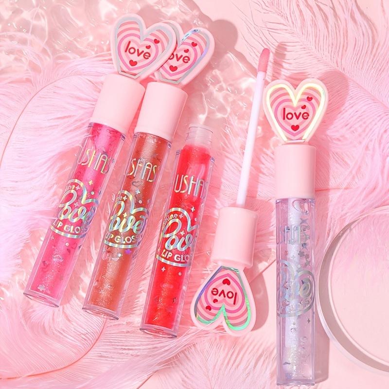 6-color liquid matte lip gloss, heart-shaped mirror surface, water luster, red lips, sweet and plump lips, shiny and lustrous