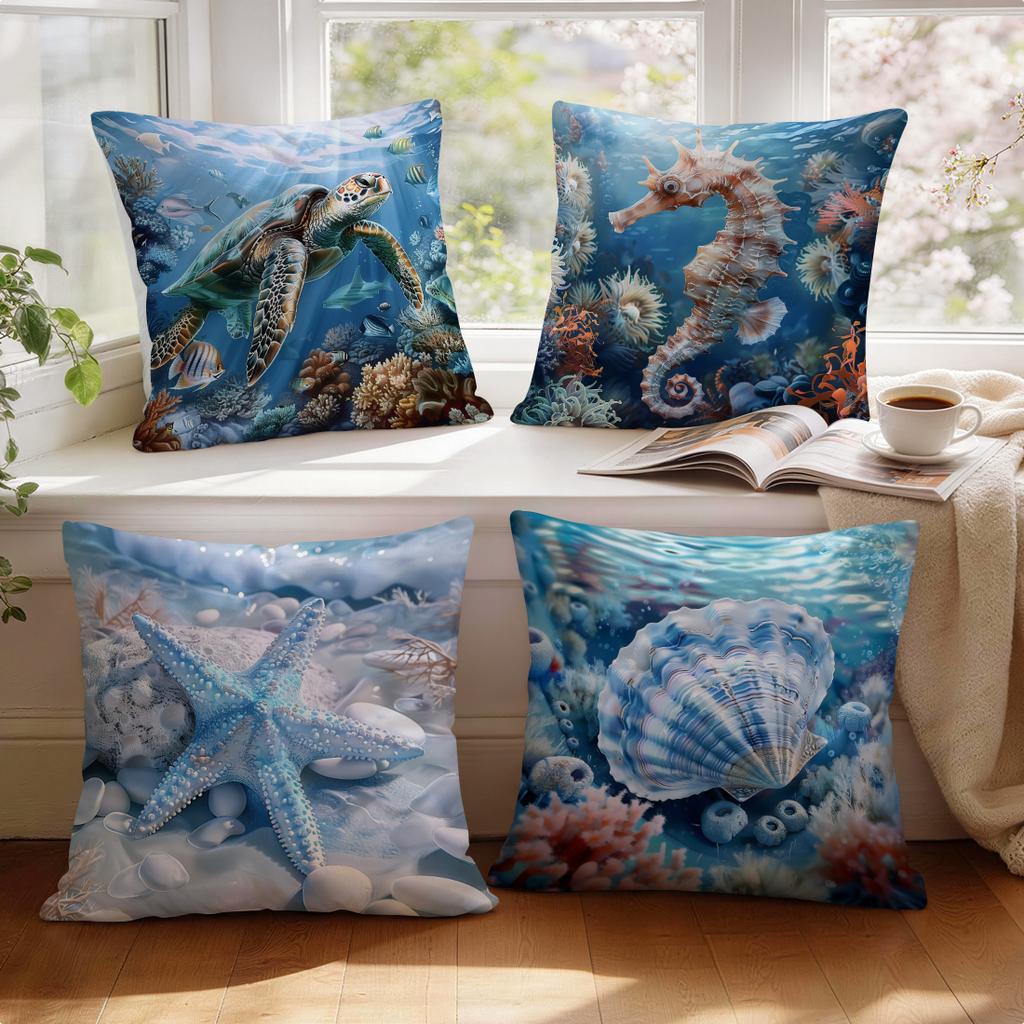 Meeresmotiv Kissen Kissenbezug Polyester Kissenbezug Dekokissen Kissenbezug Haus Auto Sofa Dekor