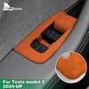 Italian Top Suede 4pcs Window Lifter Switch Control Panel Sticker for Tesla Model 3 Highland 2024-Up LHD Decor Car Accessories