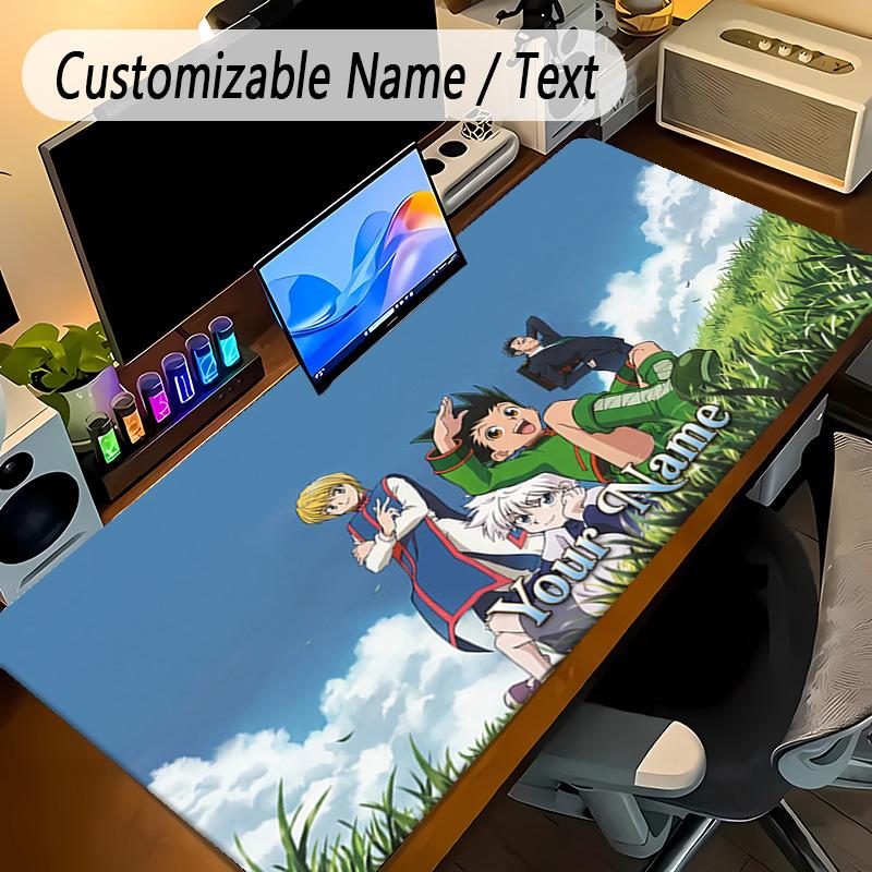 Großes MauspaddHunter × Hunter Benutzerdefinierter Name Text Personalisierte Schreibtischmatte Rutschfeste Gaming-Matte