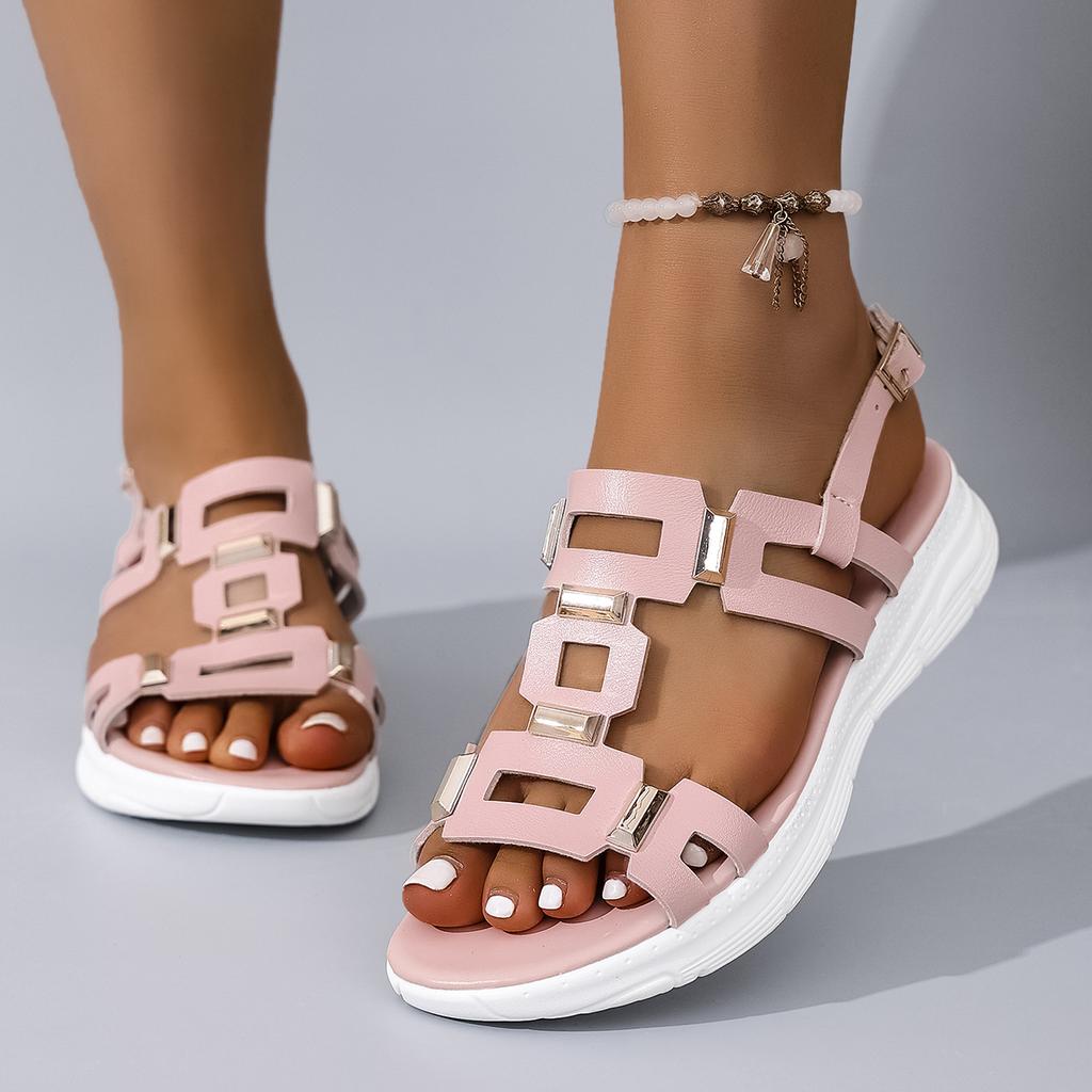 Fashion 2025 Women Wedge Sandals Anti-slip Slip on Comfortable Sandals Summer Fashion Round Head Beach Shoes Women Zapatos De Mujer