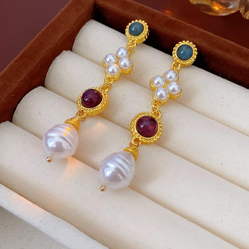 Pre-owned Vintage Retro Diamond-Encrusted Round Necklace & Clavicle Chain Set