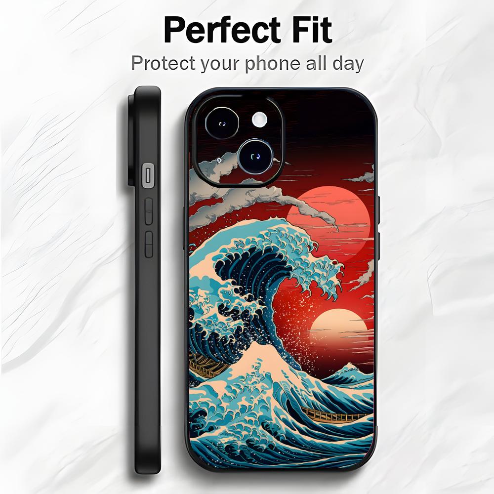 Japanese Art Great Wave Off Kanagawa Phone Case Phone Case Soft Packaging Lightweight For iPhone17 16 15 14 13ProMax