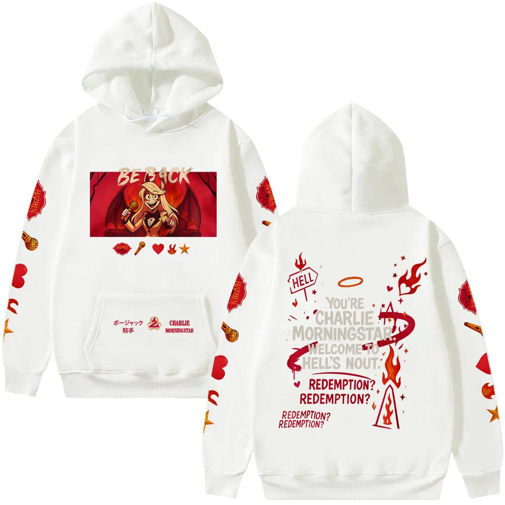 Charlie Morningstar Hoodie HazbinHotel Oversized Unisex Streetwear Funny Cartoon Print Pullovers  Gift Idea Tops Clothing Unisex
