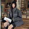 Glitter Patchwork Stand Collar Winter Coat Women European Style Warm Quilted Jacket Fashion Design