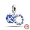Bible Cross Pink Zircon charms Fit 925 Bracelet DIY Jewelry Making Women's Gift 100% 925 Silver