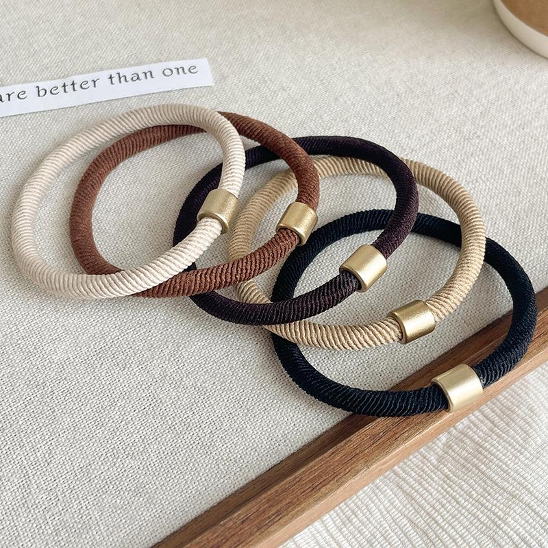 Kleiner Bär Hochelastisches Kaffee-Haargummi für Frauen und Mädchen - Langlebig, Schlicht und Elegant