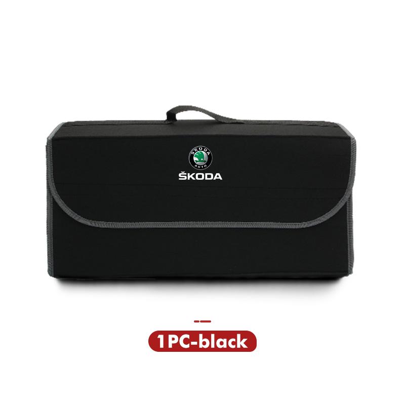 For Skoda Car Logo Trunk Storage Box Large Capacity Tool Organiser Bag Accessories S Kodiaq Octavia 2 3 Yeti Karoq Rapid Fabia