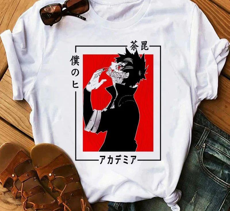 Japanese Anime My Hero Academia Graphic Fun Print T Shirt Fashion Women Retro Cotton T-shirt  Summer Loose Y2K Top T-Shirt