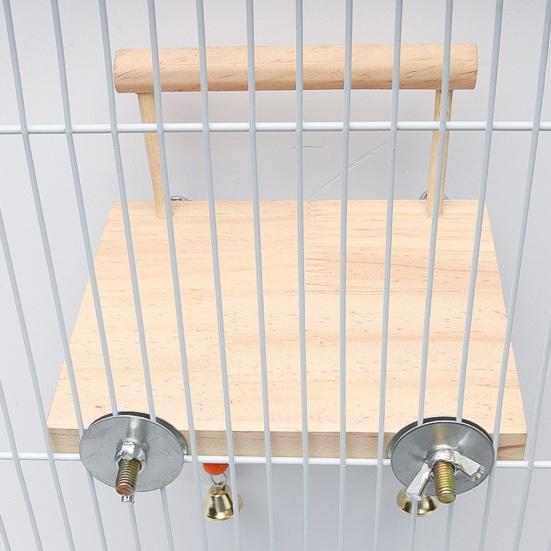 Yousheng Parrots Swing Toy Wood Platform Colorful Beads Cage Toy Bird Perch Hanging Swing Toy with Bells Cage Accessories