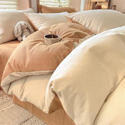 Set Copripiumino in Puro Cotone Spazzolato - Singolo, Ispessito per Autunno/Inverno (150x230 cm), include Lenzuolo.