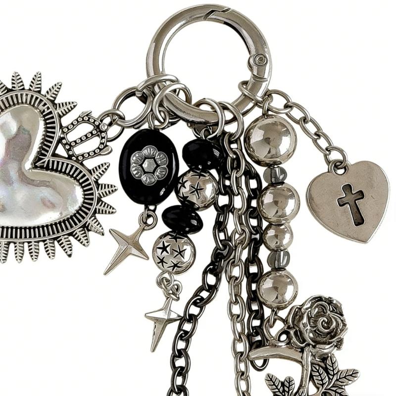 Portachiavi Cuore Spinoso alla Moda Fascino Elegante per Borsa Accessori Estetici Portachiavi Ciondolo Stiloso per Borsa per Ragazze Trendy