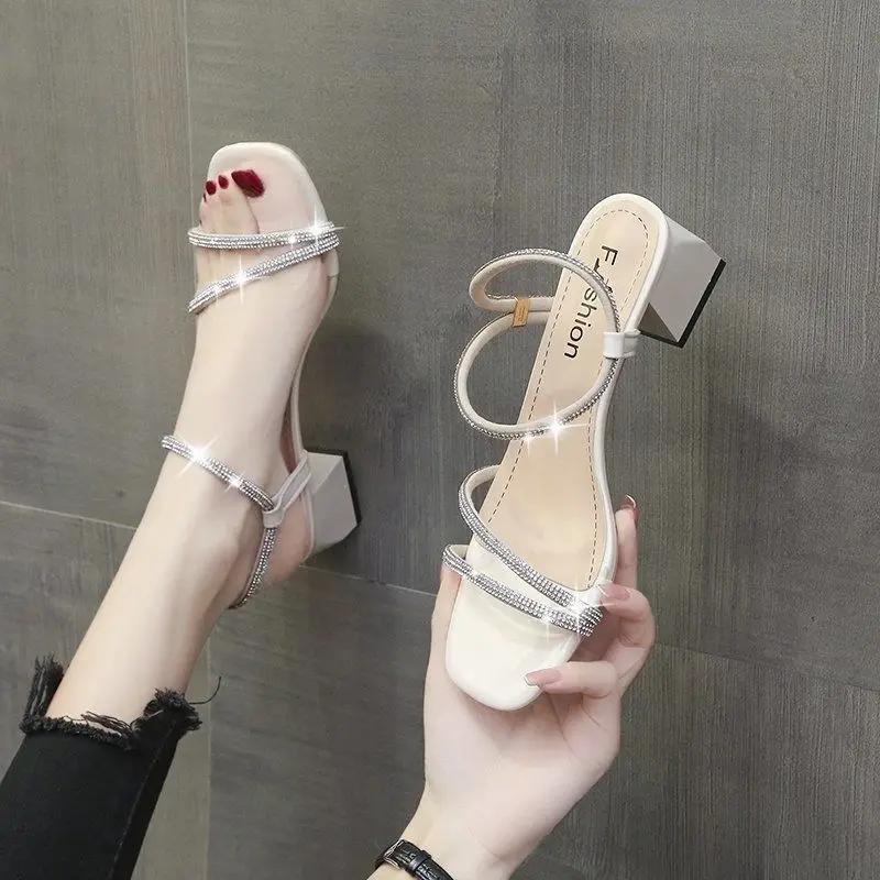 Woman Shoes High Heels Roman Style Sandals for Women Heeled Pumps New Breathable Fashion Summer 2025 Offers Luxury Daily On Sale