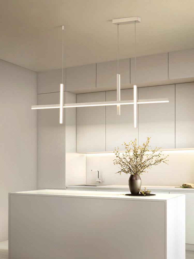Nordic Minimalist Long Strip Pendant Light for Modern Dining Room or Bar