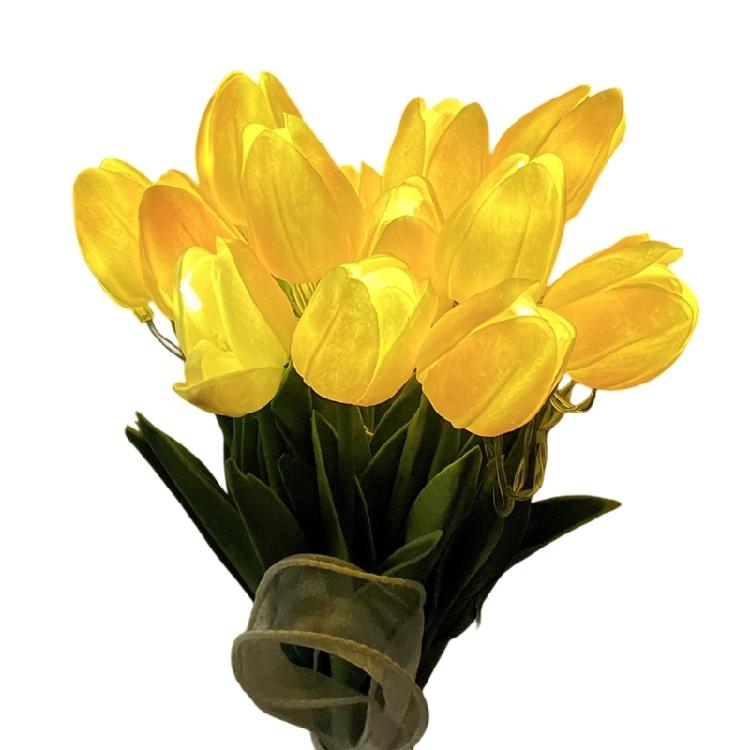 

15PCS/Pack Plastic Tulips Night Lamp With Soft Yellow Light Home Party Decoration Lights Perfect For Mood Lighting жёлтый