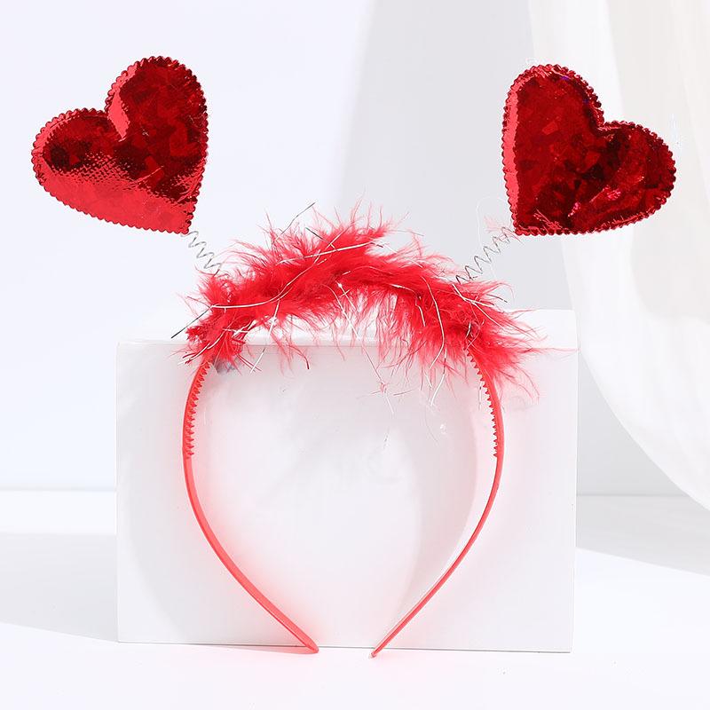 Valentine's Day Red Heart Headband Hair Clip - Wedding & Party Photo Prop