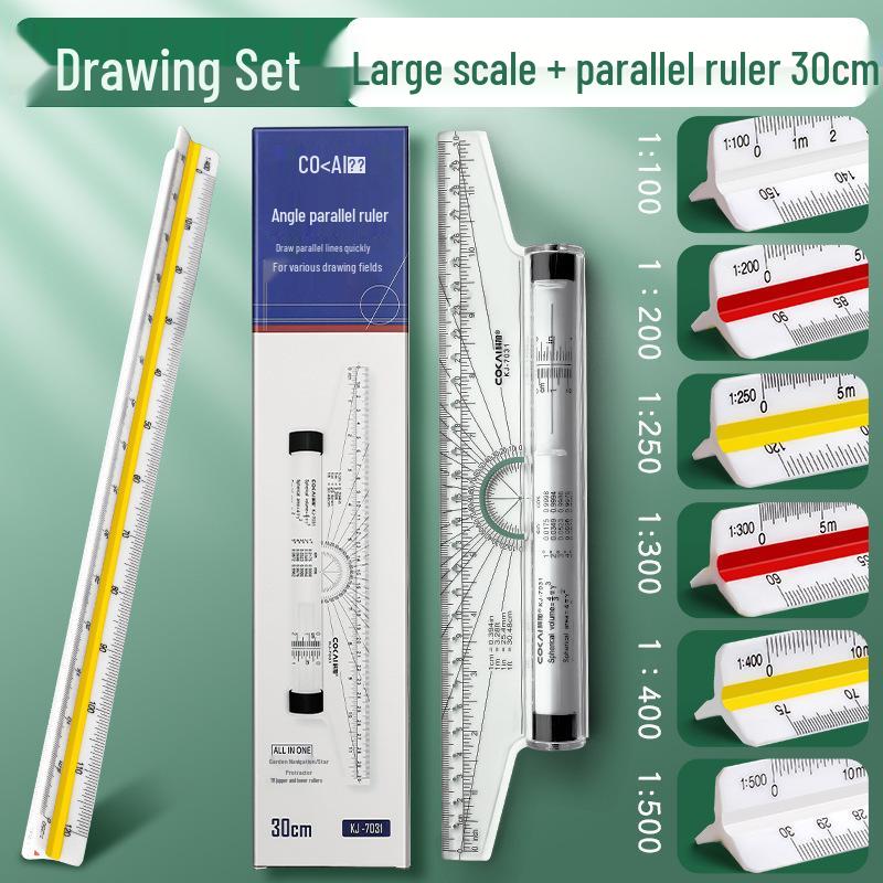 Large Triangular Drawing Scale Ruler for Interior Design and Architecture