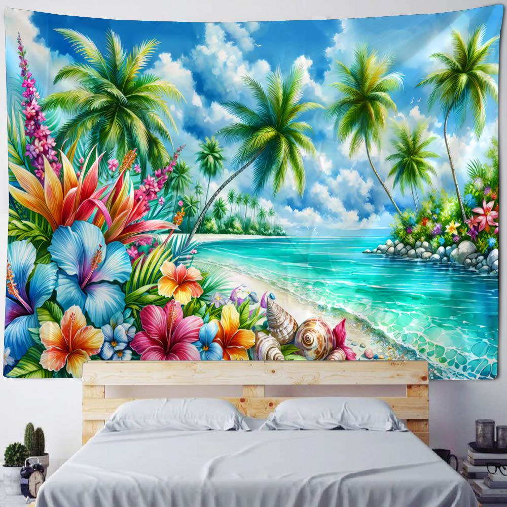 Flower Hanging Cloth, Tapestry, Dreamy Landscape, Background Cloth, Home Wall Decoration, Bed Sheets, Beach Towels, Yoga Mats