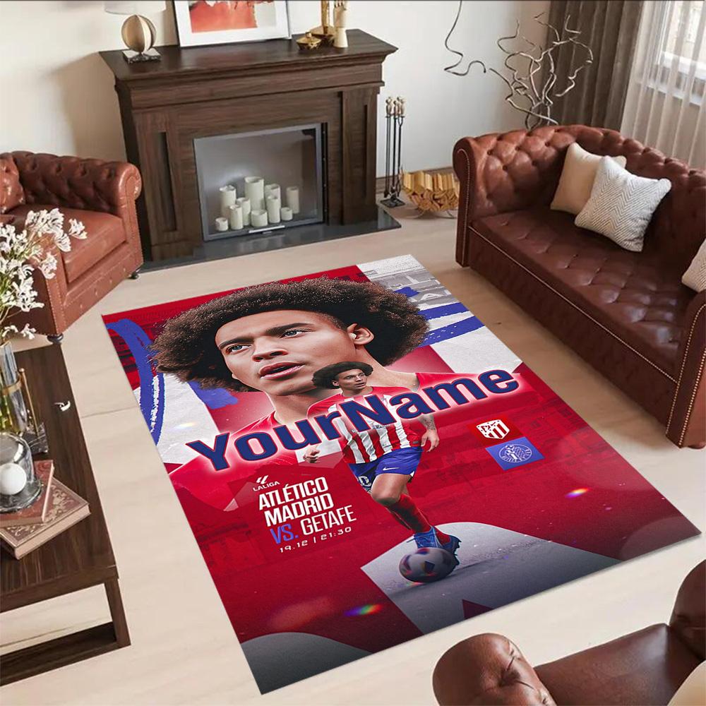 Atletico Madrid Personalized Text Floor Rug Office Rug Suitable for Entryway Balcony Kitchen Playrooms Anti-slip Rug Office home decor