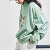 Anta Printed Letter Round Neck Pullover Sweatshirt Women Sweatshirt Stone-Green 962348707-2