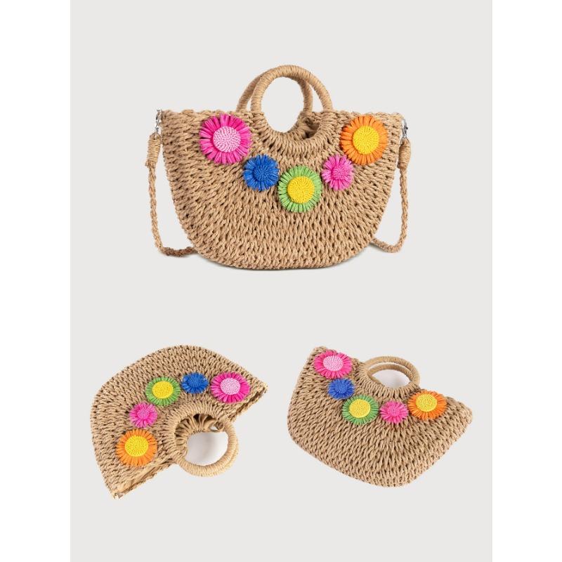 Arrival Women's Paper Straw Woven Bag - Shell Accents Tote & Crossbody Bag for Vacation Essentials & Trendy Outfits