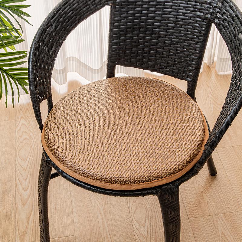 Non-slip Washable Ice Silk Rattan Round Seat Cushion for Dining Chair