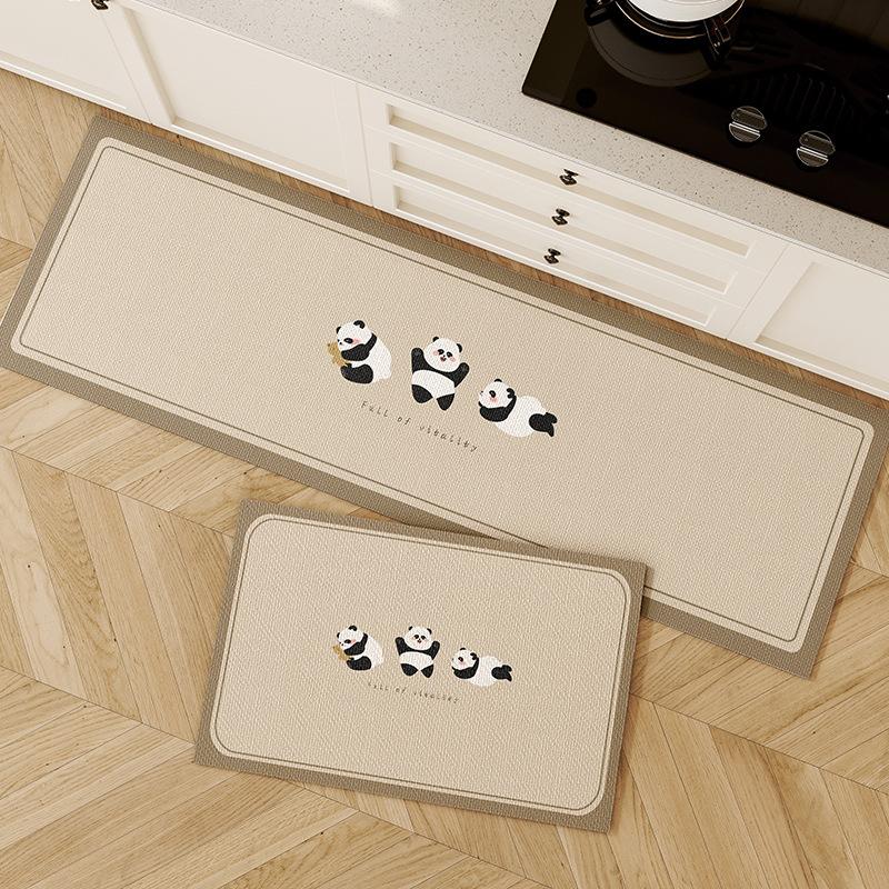 Cute Kitchen Floor Mat, Diatom Mud, Water And Oil Absorption L-Shaped Long Strip Foot Mat, Door Mat, Bathroom Carpet