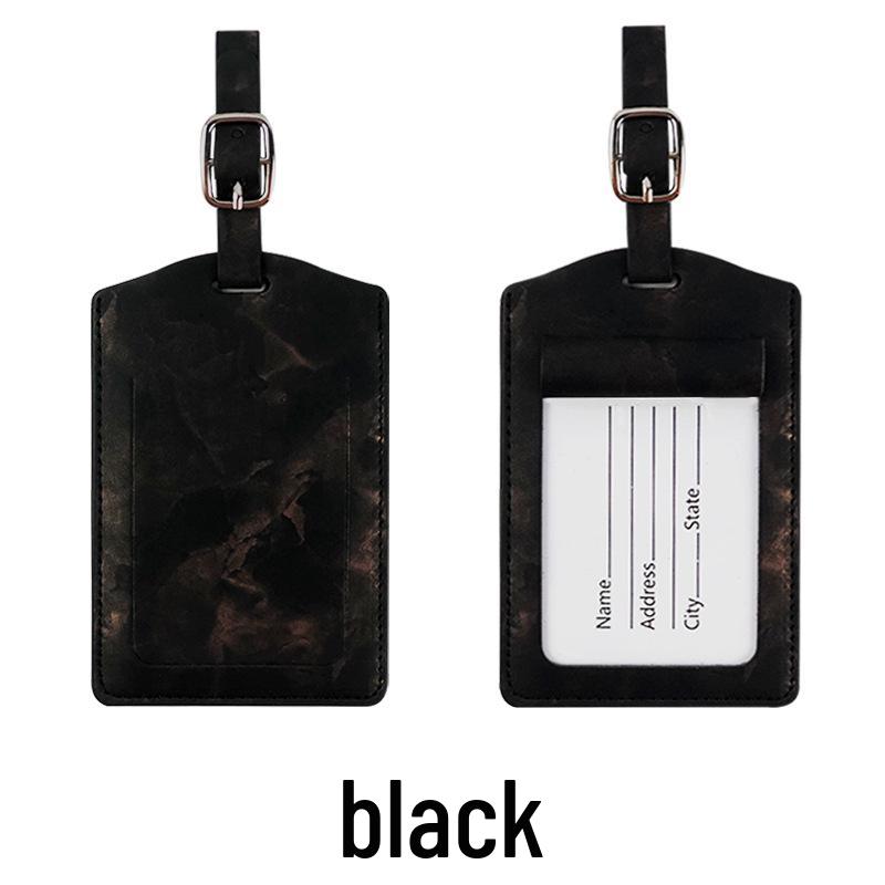 Metal Buckle Boarding Pass and PU Leather Luggage Tag with Hot Stamped Paper Card