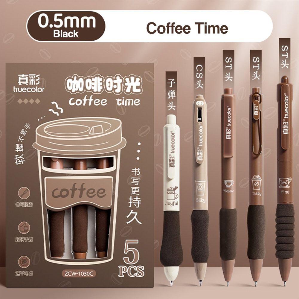 

5 шт./кор. ST Tip нейтральная ручка прессованный тип пишущие инструменты креативная шариковая ручка школа офис Coffee Series