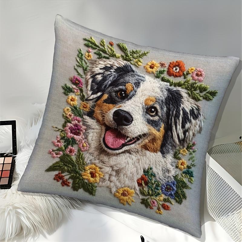 Australian Shepherd Cushion Covers Chair Living Room Pillowcase Cozy Zipper Sofa Pillow Covers Bedroom Indoor Home Decor