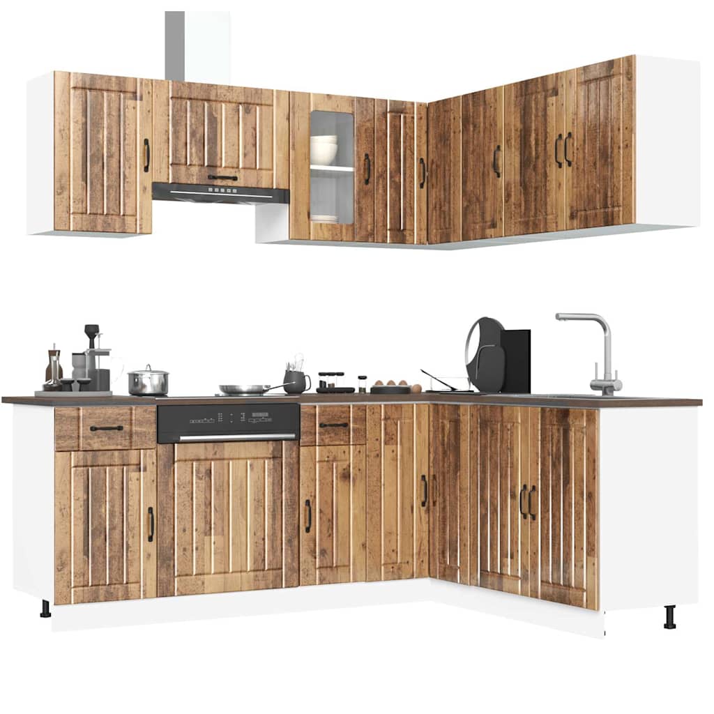 Küchenschrank-Set, Kalmar, 11-teilig, Altes Holz