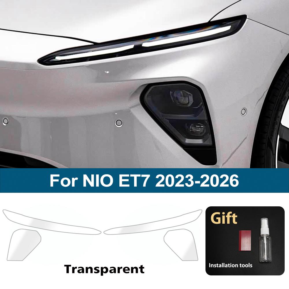 Premium High-Gloss Smoke Black TPU Car Headlight Protection Film for NIO ET7 2026-2026 Pre-Cut PPF Anti-Scratch Vinyl Film Kit