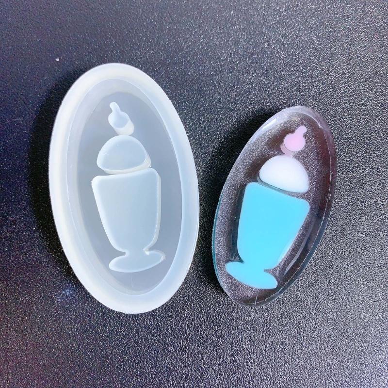 Moule en Silicone Souple Moule Sable Mouvant Crème Glacée Art Résine Artisanat DIY Pendentif Fait Main Breloques Fournitures de Fabrication de Bijoux