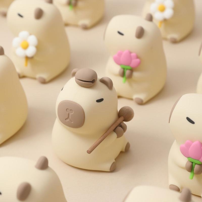 Lovely Capybara Silicone Table Nightlight, Warm Glow, Soft Touching Control USB Charging for Kids Room