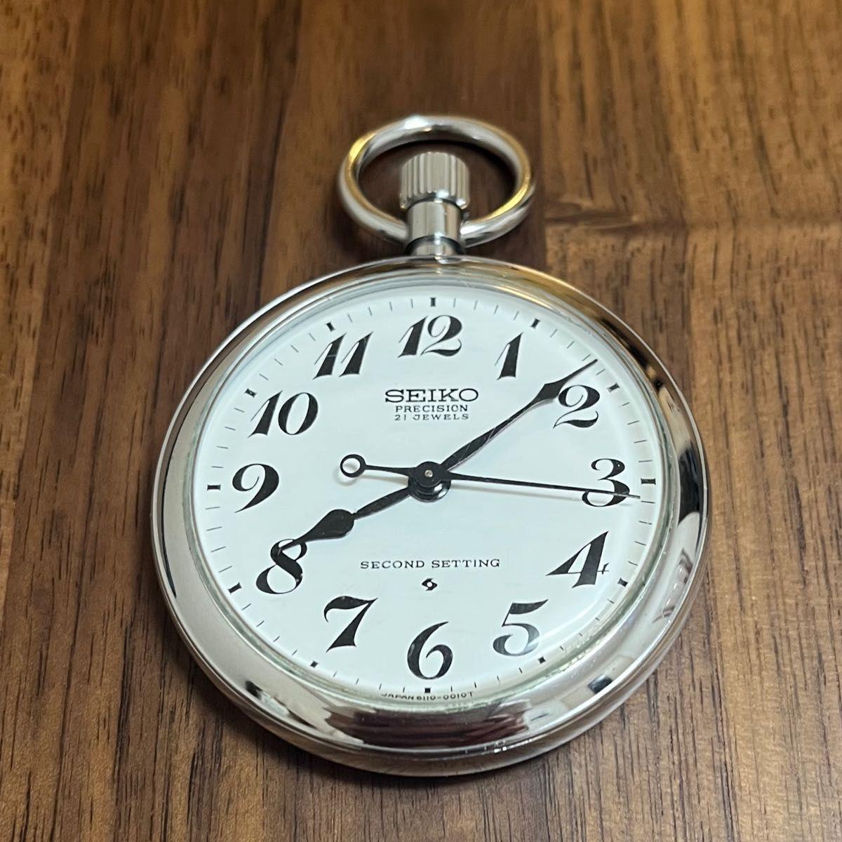Used [Working Item] JNR SEIKO Pocket Watch 1964 Tohoku Railway 490 Engraved