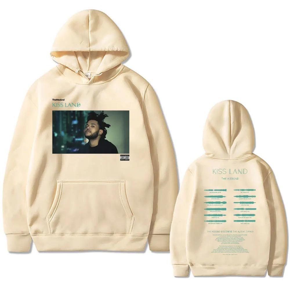 Fashion Streetwear Sportwear Weeknd Kiss Land Double Sided print men‘s Autumn fleece Hoodie Long Sleeve clothes
