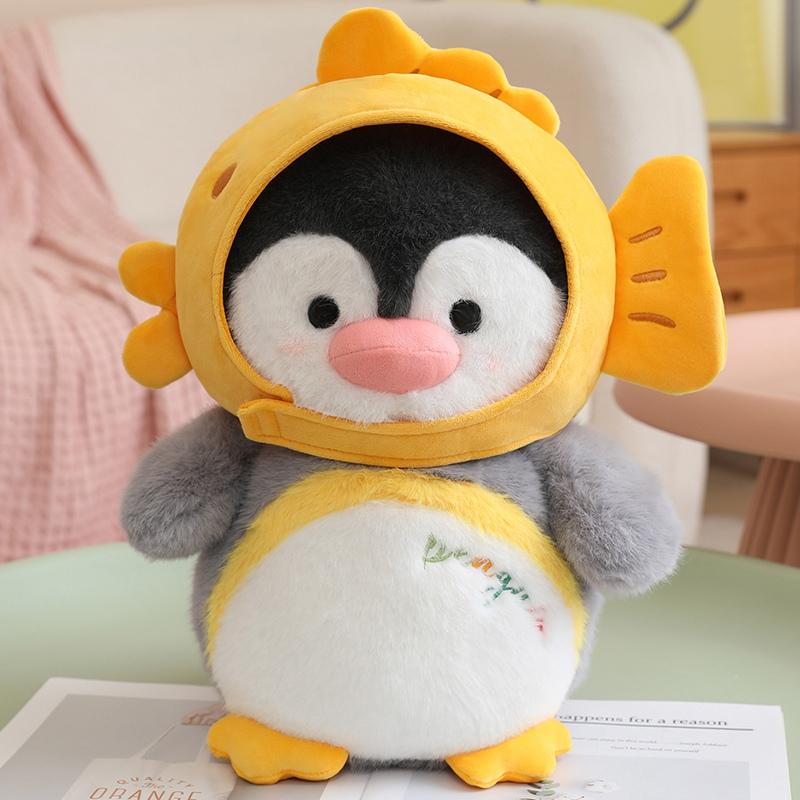 New Penguin Hug Fish Plush Toy Soft Stuffed Animal Penguin Kawaii Peluche Room Decor Birthday Gift
