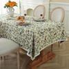 Vintage Floral Tablecloth American Oil Painting Style Thick Cotton Linen Jacquard for Tea Table