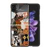 Halloween Fall Art Witch Cat Clear Phone Case For Samsung Z Flip 7 6 5 4 3 Galaxy ZFlip7 ZFlip6 ZFlip5 ZFlip4 ZFlip3 5G Print Co