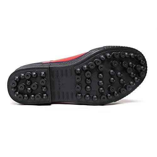 Co-cos nobuoka Herren Ziploa Stiefel mit Spikes und Stiften, Grau, Größen S/M/L (LL, 26,5-27,0 cm)