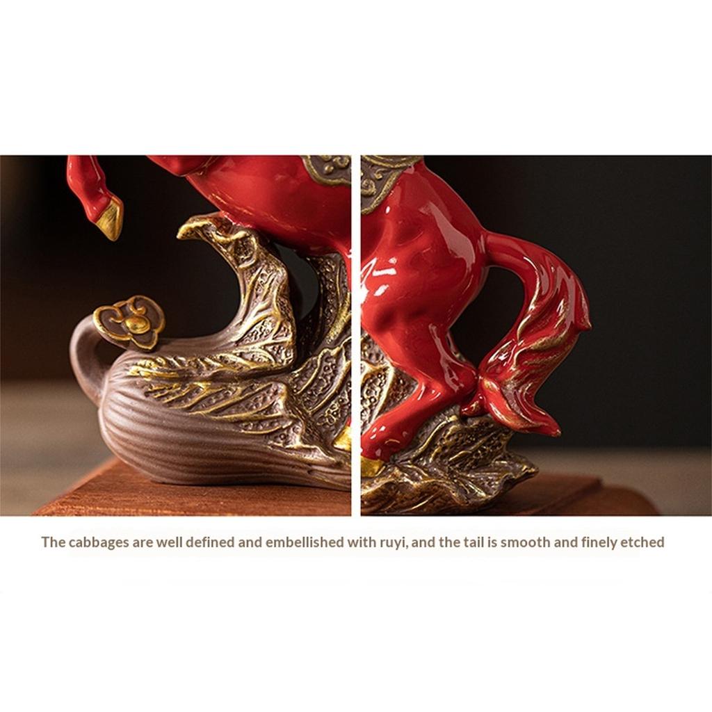 Chinese Fire Horse Decoration Zodiac Animal Sculpture Home Tabletop Ornament Chinese New Year Horse Figurine Home Office Decor
