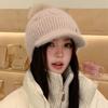Wool Hat Women's Autumn and Winter Fleece Thickened Ear Protector Knitted Hat Thermal Cap Casual Outdoor & Christmas Wear